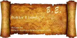 Bukta Elemér névjegykártya